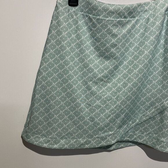 RLX Ralph Lauren Women's Green White Air Flow Printed Stretch Skort Size Medium - Picture 2 of 11